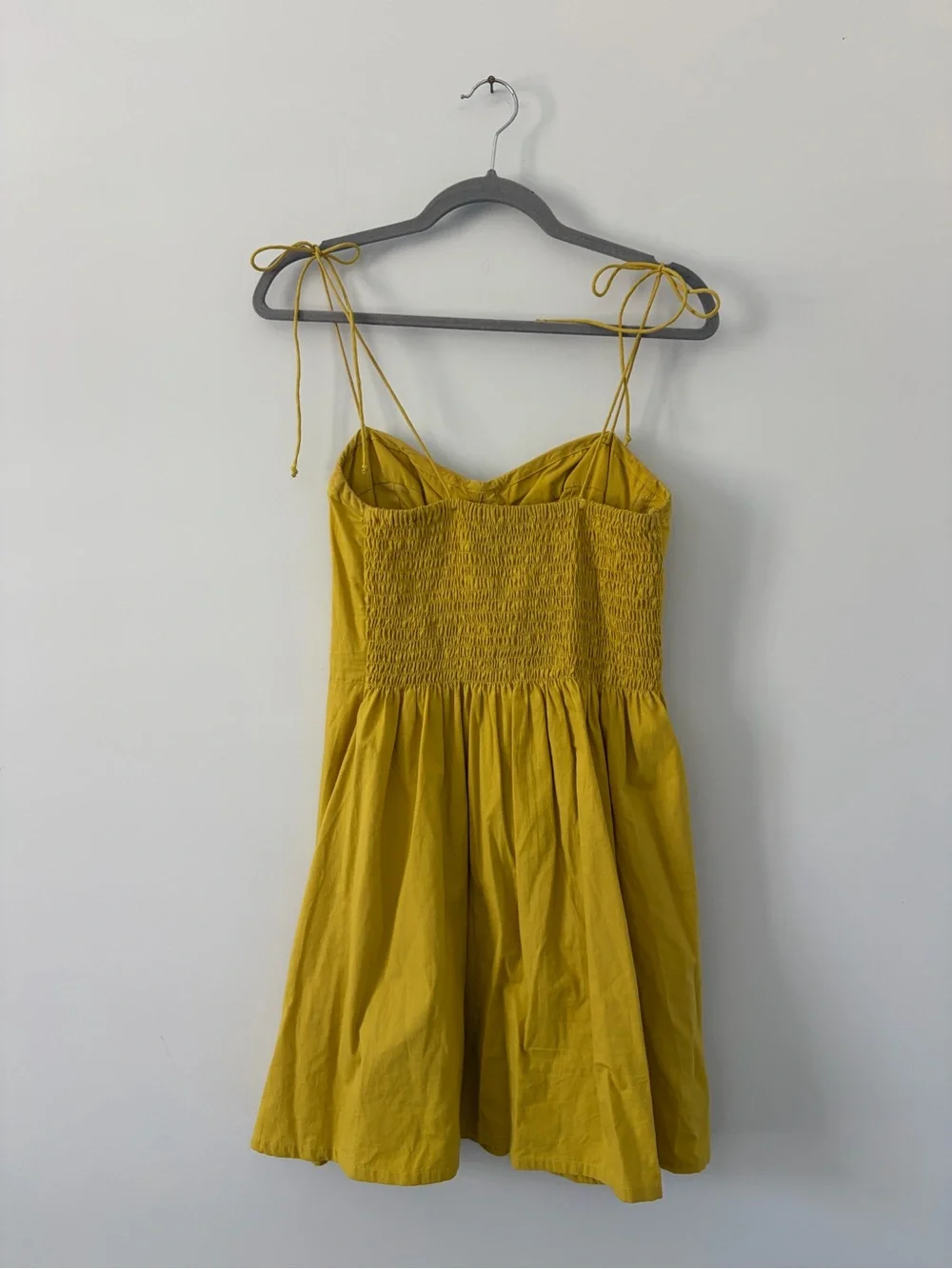 Cleobella Lennon Tie Strap Sleeveless Corset Cotton Mini Dress Golden Yellow S - Picture 4 of 10